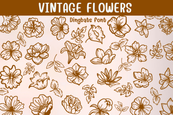 Vintage Flowers Font for Campaign Design